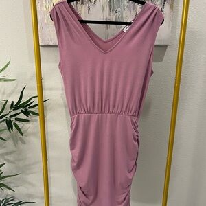 Nine West Mauve Ruched Midi Dress